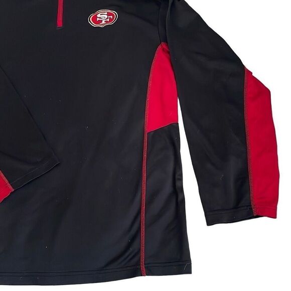 EUC NFL SF 49ers Black Red Mock Turtle 1/2 Zip Long Sleeve Top/Jacket - XLT (Tal - Picture 5 of 7